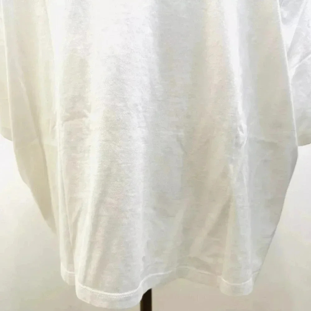 NWT LEVI'S Women Short Sleeve Pullover Round High Neck White Cropped Top Sz 1X - Picture 5 of 9